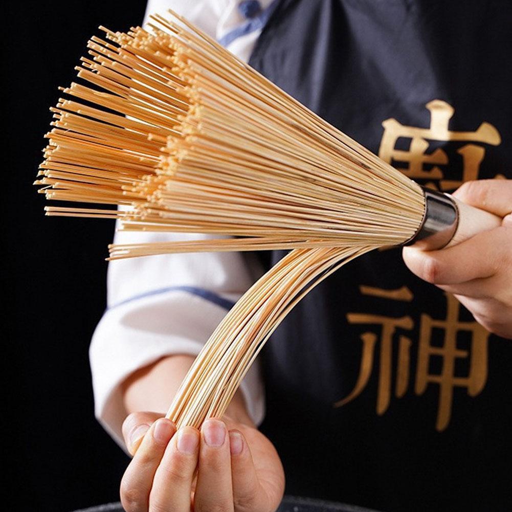 Dish Brush Bamboo - แปรงล้างหม้อไม้ไผ่ธรรมชาติ ด้ามยาว แปรงทำความสะอาดกระทะ แปรงล้างจาน แปรงขัดจาน อุปกรณ์ทำความสะอาด