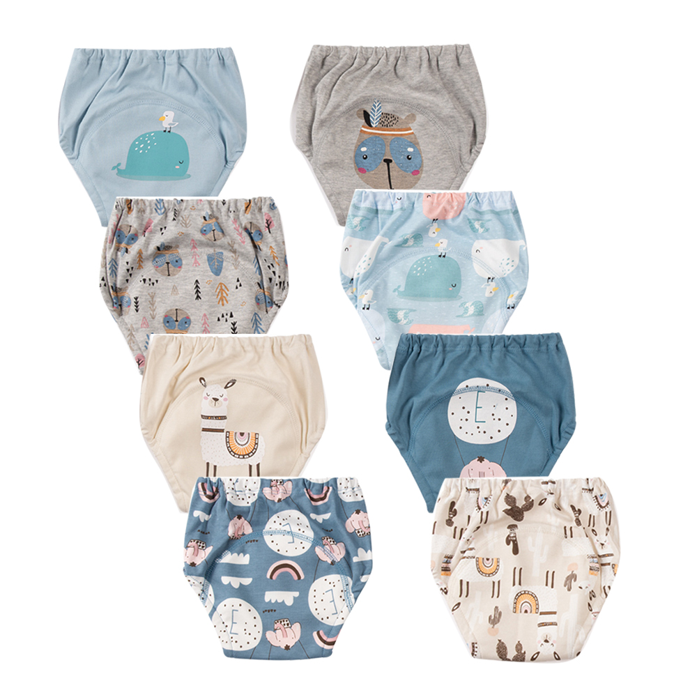 Cloth Diaper Insert - 8 pcs/6 pcs กันน้ําเด็กทารกการฝึกอบรมไม่เต็มเต็งกางเกงห้องน้ําเทรนเนอร์กางเกงชุดชั้นในเด็กวัยหัดเดินผ้าผ้าอ้อม NappiesBriefs