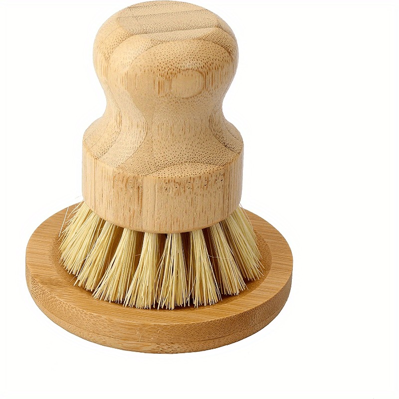 Dish Brush Bamboo - แปรงขัดจานไม้ไผ่ แปรงล้างจานไม้สำหรับทำความสะอาดจาน หม้อ กระทะเหล็กหล่อ