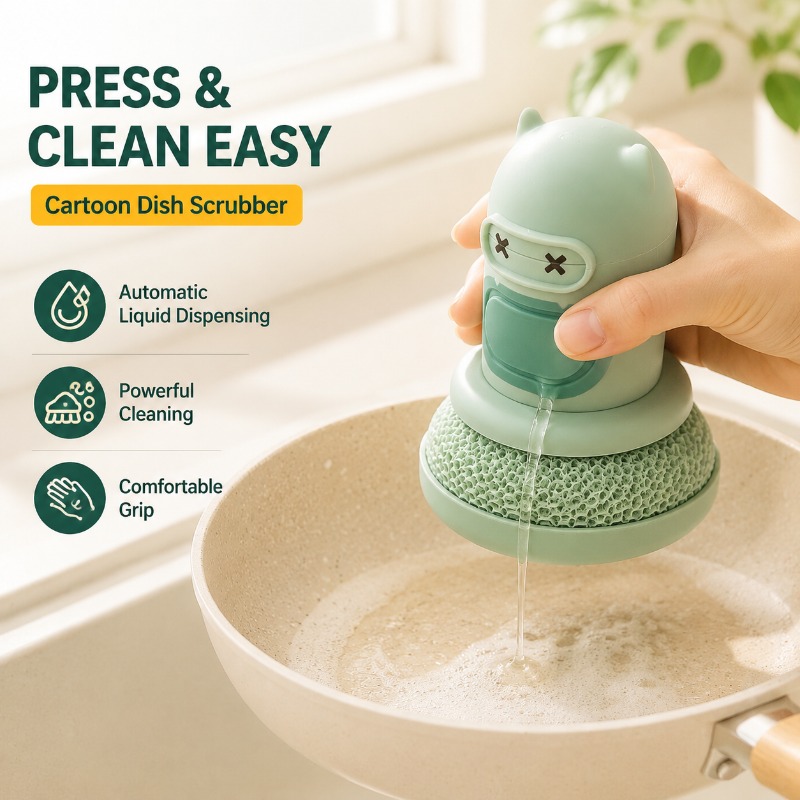 แปรงล้างขวดแบบกดพร้อมจ่ายน้ำยา - Dish Brush Bamboo บทวิจารณ์และราคา